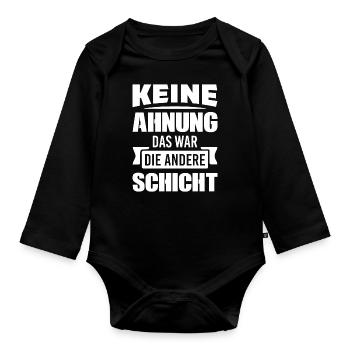Arbeit Schicht - Baby Bio-Langarm-Body - Schwarz - Vorne