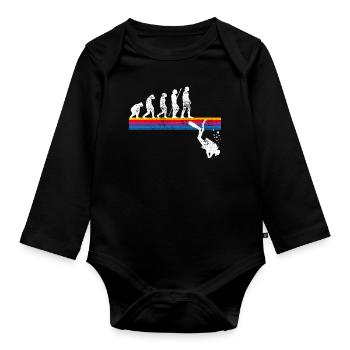 diving - Organic Longsleeve Baby Bodysuit - black - Front