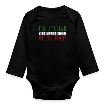 ITALIAN MAFIA FAMILY - Organic Longsleeve Baby Bodysuit - black - Front