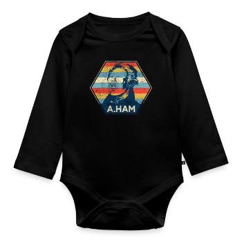 Alexander Hamilton - Organic Longsleeve Baby Bodysuit - black - Front