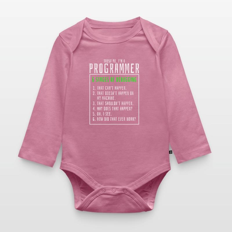 Debugging von Stufen Computerprogrammierer Baby Bio-Langarm-Body