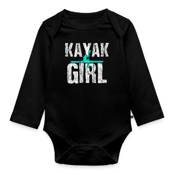 Kayak Kayak Fille de kayak - Body Bébé bio manches longues - noir - Devant