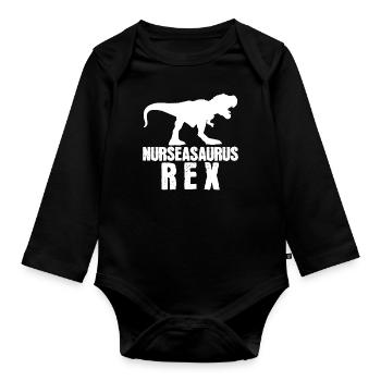 Nurse - Organic Longsleeve Baby Bodysuit - black - Front
