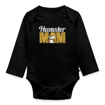 hamster - Organic Longsleeve Baby Bodysuit - black - Front