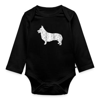 Corgi - Body Bébé bio manches longues - noir - Devant