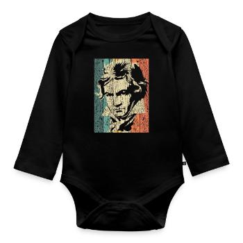 Beethoven - Organic Longsleeve Baby Bodysuit - black - Front