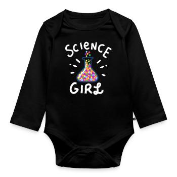 filles Science - Body Bébé bio manches longues - noir - Devant