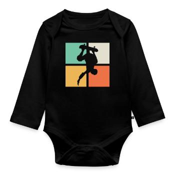 Skateboardfahrer Skateboard Skate - Baby Bio-Langarm-Body - Schwarz - Vorne
