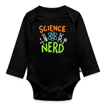 Science science science - Body Bébé bio manches longues - noir - Devant