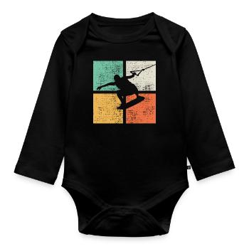 Wakeboard wakeboard - Body Bébé bio manches longues - noir - Devant