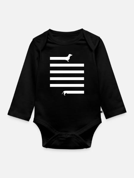 Dackel - Baby Bio-Langarm-Body - Schwarz
