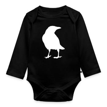corneille - Body Bébé bio manches longues - noir - Devant