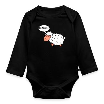 Sheep sheep sheep - Organic Longsleeve Baby Bodysuit - black - Front