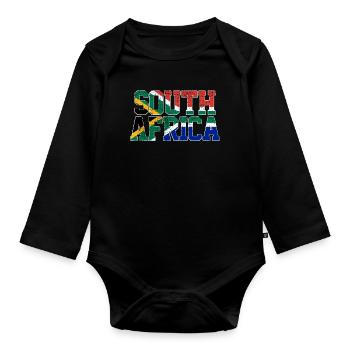Afrique du Sud - Body Bébé bio manches longues - noir - Devant
