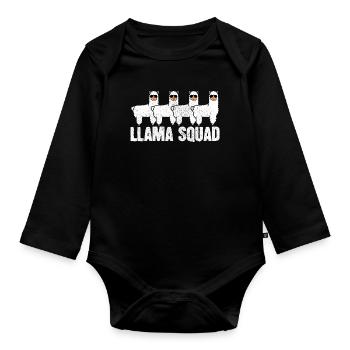 Lama - Baby Bio-Langarm-Body - Schwarz - Vorne