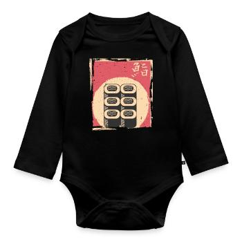 Sushi - Baby Bio-Langarm-Body - Schwarz - Vorne