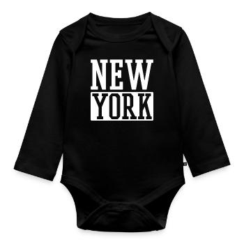New York - Body Bébé bio manches longues - noir - Devant