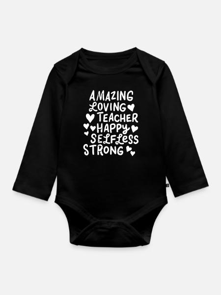 Lehrer Lehrer Lehrer - Baby Bio-Langarm-Body - Schwarz