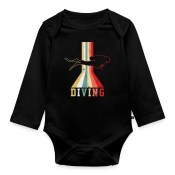 Diver - Organic Longsleeve Baby Bodysuit - black - Front