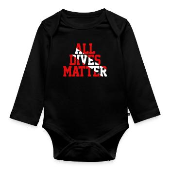Diving Diving - Organic Longsleeve Baby Bodysuit - black - Front