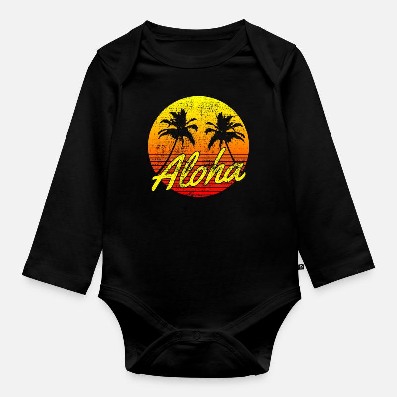 Aloha - Body Bébé bio manches longues - noir