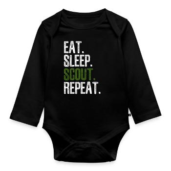 Scouting - Organic Longsleeve Baby Bodysuit - black - Front