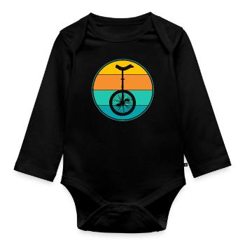 Einradfahren - Baby Bio-Langarm-Body - Schwarz - Vorne