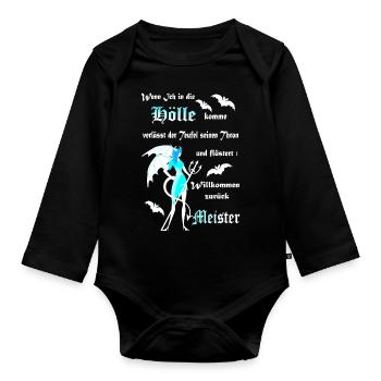 Hölle Teufel Satan Dämon gefallener Engel. - Baby Bio-Langarm-Body - Schwarz - Vorne