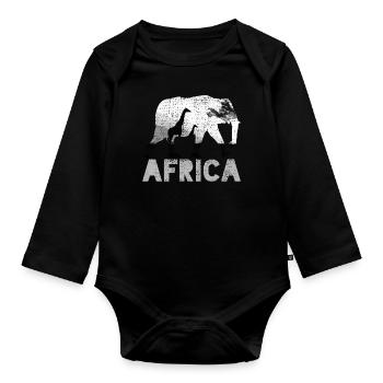 Afrique - Body Bébé bio manches longues - noir - Devant