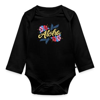 Aloha - Baby Bio-Langarm-Body - Schwarz - Vorne