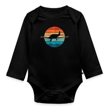 plane - Organic Longsleeve Baby Bodysuit - black - Front