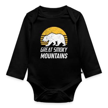 Ours du Tennessee, parc national des Great Smoky Mountains - Body Bébé bio manches longues - noir - Devant