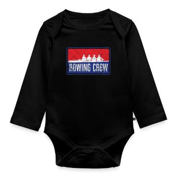 Logo de l'équipage d'aviron - Body Bébé bio manches longues - noir - Devant