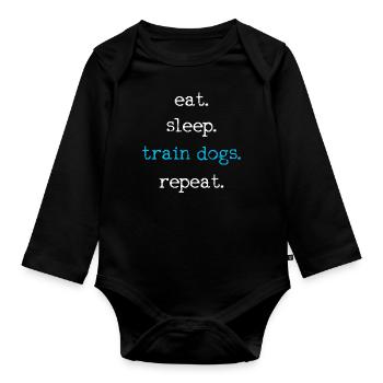 Hundetrainer - Baby Bio-Langarm-Body - Schwarz - Vorne