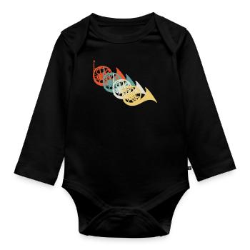 Horn - Baby Bio-Langarm-Body - Schwarz - Vorne