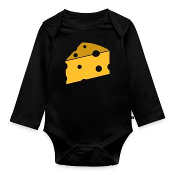 Käse - Baby Bio-Langarm-Body - Schwarz - Vorne