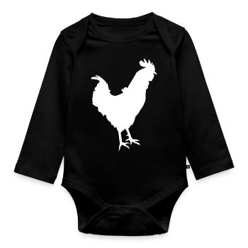 Der Hahn - Baby Bio-Langarm-Body - Schwarz - Vorne