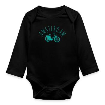Amsterdam - Organic Longsleeve Baby Bodysuit - black - Front