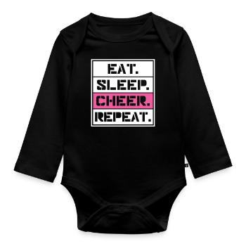 Cheerleading - Baby Bio-Langarm-Body - Schwarz - Vorne