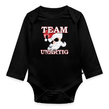 Weihnachten Lustige Sprüche - Baby Bio-Langarm-Body - Schwarz - Vorne