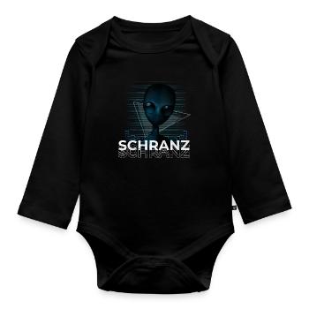 Schranz Musik Party Techno Geschenk - Baby Bio-Langarm-Body - Schwarz - Vorne