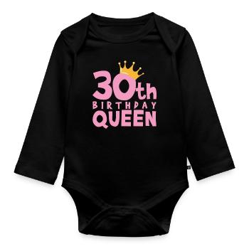 30e anniversaire - Body Bébé bio manches longues - noir - Devant