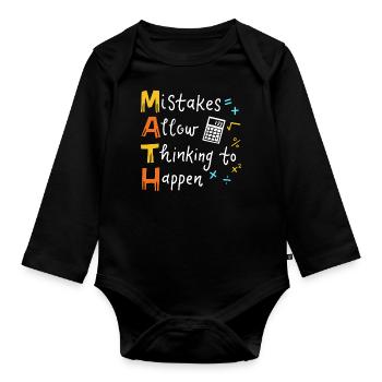 Mathelehrer - Baby Bio-Langarm-Body - Schwarz - Vorne