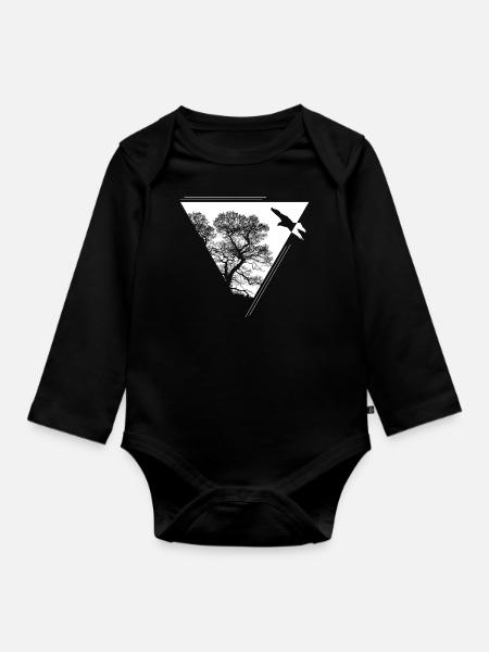 Naturschutz - Baby Bio-Langarm-Body - Schwarz
