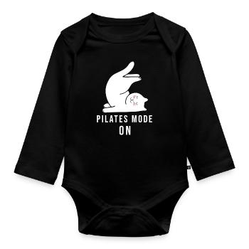 Pilates Modus Ein - Baby Bio-Langarm-Body - Schwarz - Vorne