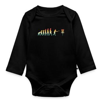 Disc golf - Body Bébé bio manches longues - noir - Devant