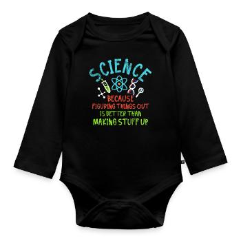 Science Science - Organic Longsleeve Baby Bodysuit - black - Front