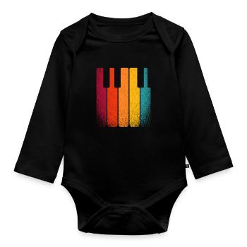 Key music - Organic Longsleeve Baby Bodysuit - black - Front