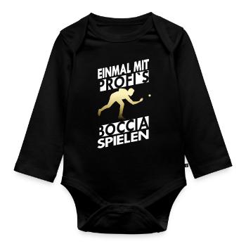 Einmal mit Profi s Boccia spielen - Baby Bio-Langarm-Body - Schwarz - Vorne
