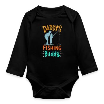 Fils de père de pêche - Body Bébé bio manches longues - noir - Devant